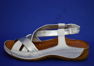 Letní obuv Mintaka 1267 bílo/stříbrná