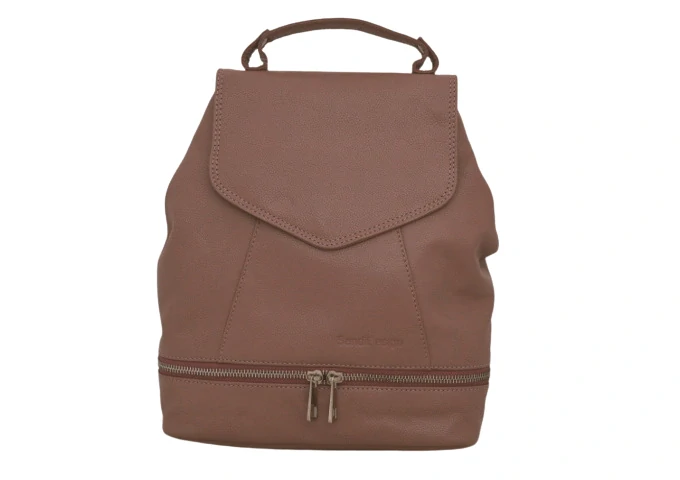 Batůžek dámský kožený SendiDesign VAL-892 dusty pink