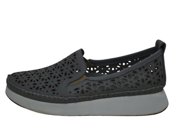 Dámská letní mokasína GUERO P729-102L šedá