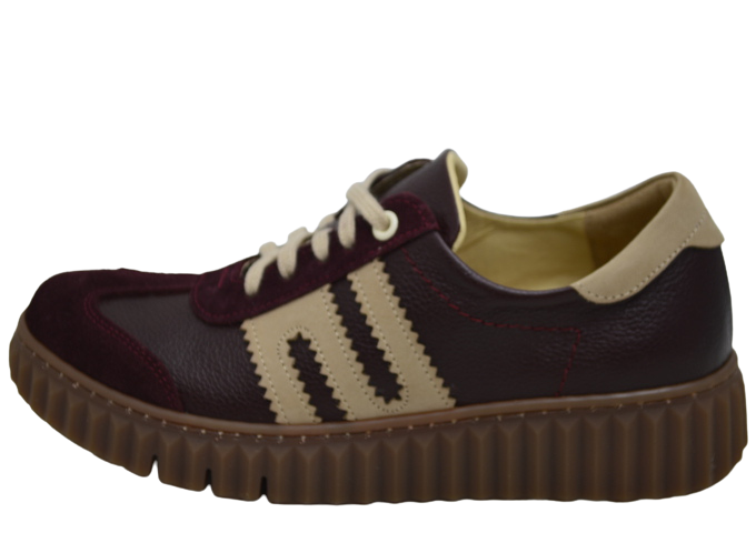 Obuv dámská kožená MINTAKA 61832/2 bordo,béžová
