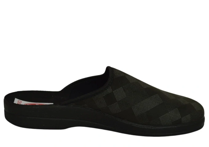 Obuv pánská domácí 29545 kostky tmavě šedá