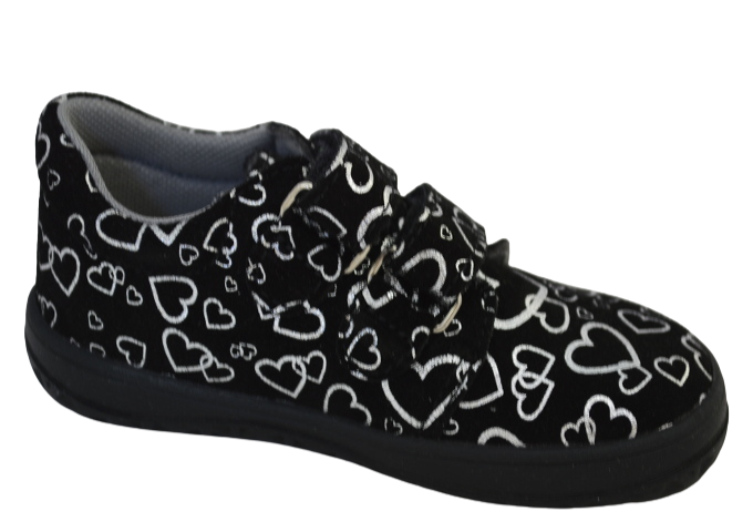 Obuv dětská BAREFOOT JONAP 1150-0153-30/25 černá/stříbrná srdíčka