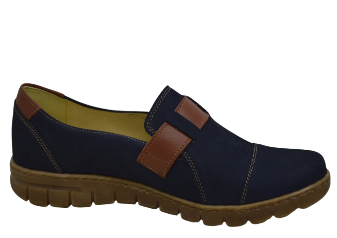 Obuv dámská BARTON 2621 tmavě modrý nubuk +hnědá