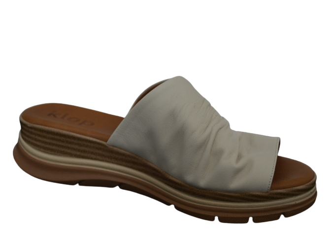 Obuv dámská kožená letní KLOP 280 277-03 béžové pantofle