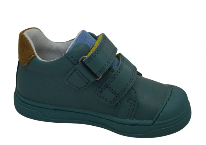 Obuv dětská kožená PONTE DA03-6-2858A modro zelená-turquoise