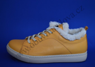 Obuv tenisková kožená SAFE STEP 12532 žlutá