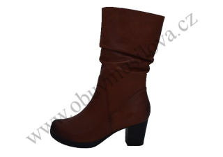Kozačky Jana 8-25341-23 305 COGNAC hnědé