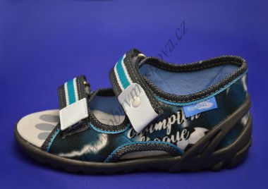 Sandálky RenBut P378 modrá fotbal